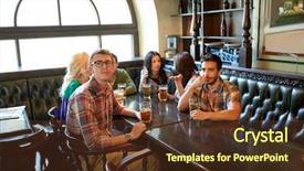  Presentation with entertainment - Presentation theme with meeting bars - people leisure friendship and entertainment background and a tawny brown colored foreground