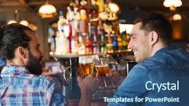  Presentation with bachelor - PPT theme having meeting bars - people leisure friendship communication background and a ocean colored foreground