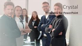  Presentation with corporate - Colorful slide deck enhanced with meeting-corporate-success-brainstorming-teamwork backdrop and a mint green colored foreground