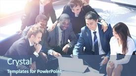  Presentation with business idea modern abstract - Audience pleasing PPT layouts consisting of association manager - happy working business team backdrop and a ocean colored foreground