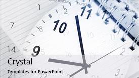  Presentation with clock face - Amazing presentation design having meeting event - clock face calendar and diary backdrop and a light gray colored foreground