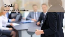  Presentation with speaker - Presentation theme with meeting event - speaker at business conference background and a coral colored foreground