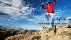  Presentation with trekking - Presentation theme with meeting god - alpine trekking in the transylvanian background and a  colored foreground