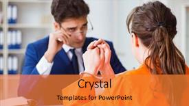  Presentation with lawyer client meeting - Audience pleasing PPT layouts consisting of meeting his client in prison backdrop and a gold colored foreground