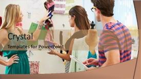  Presentation with design tsunami - PPT layouts with businessman flying with quadrocopter over misty city background and a white colored foreground