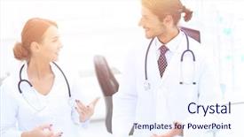  Presentation with meeting a doctor - Beautiful theme featuring meeting in hospital reception area backdrop and a  colored foreground