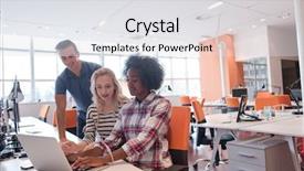  Presentation with start up business - Colorful theme enhanced with meeting in modern bright office backdrop and a  colored foreground