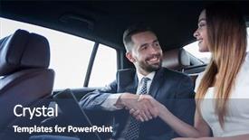  Presentation with intelligent car - PPT theme enhanced with meeting in the car background and a ocean colored foreground