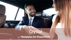  Presentation with intelligent car - Colorful PPT theme enhanced with meeting in the car backdrop and a coral colored foreground