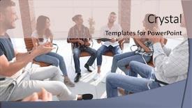  Presentation with lobby - PPT theme having meeting in the lobby background and a soft green colored foreground