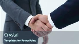  Presentation with peace treaty handshake map - Slide set consisting of meeting invitation - businessman by handshake invites background and a ocean colored foreground