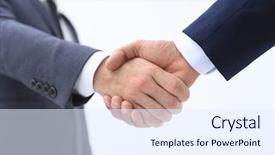  Presentation with peace treaty handshake map - Beautiful PPT theme featuring meeting invitation - businessman by handshake invites backdrop and a sky blue colored foreground