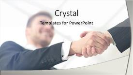  Presentation with handshake - Slide deck featuring meeting invitation - businessman by handshake invites background and a white colored foreground