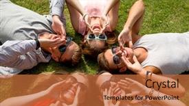  Presentation with friendship - Slides enhanced with meeting invitation - friendship leisure summer and people background and a red colored foreground