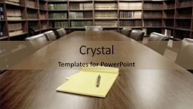  Presentation with conference table - Amazing PPT theme having meeting library - conference room table with several backdrop and a  colored foreground