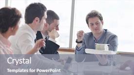  Presentation with business group meeting - Theme having meeting looking model and desing background and a gray colored foreground