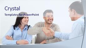  Presentation with new deal - Audience pleasing slide deck consisting of meeting new people - deal at home backdrop and a  colored foreground