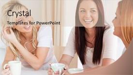  Presentation with women empowerment queens - Theme having meeting new people - joyful young women sitting background and a lemonade colored foreground