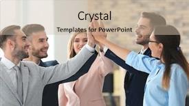  Presentation with managers - Presentation theme having meeting objectives - team of young marketing managers background and a mint green colored foreground