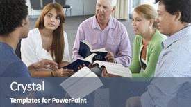 Presentation with bible study - PPT layouts having meeting of bible study group background and a ocean colored foreground