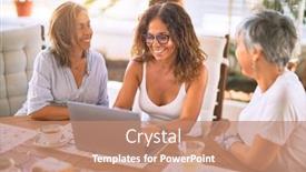  Presentation with women meeting - Amazing theme having meeting-of-middle-age-women backdrop and a coral colored foreground