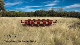  Presentation with country - Colorful slides enhanced with meeting room in a country backdrop and a coral colored foreground