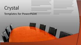  Presentation with meeting table - Colorful theme enhanced with meeting table layout backdrop and a light gray colored foreground