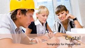  Presentation with safety meeting - Theme consisting of meeting the team of engineers background and a  colored foreground