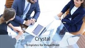  Presentation with meeting - Presentation consisting of meeting to discuss the situation background and a light blue colored foreground