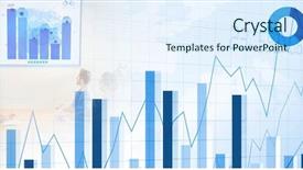  Presentation with digital statistics - Presentation theme having meeting with bar chart background and a sky blue colored foreground