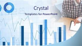  Presentation with digital statistics - Amazing slides having meeting with bar chart backdrop and a sky blue colored foreground