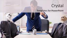  Presentation with skeletons - Colorful presentation theme enhanced with meeting with boss and skeletons backdrop and a light gray colored foreground