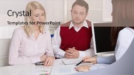  Presentation with married couple - Slide deck with meeting young married couple - adviser background and a soft green colored foreground