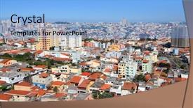  Presentation with city of chicago aerial view - Cool new slide deck with mega - aerial view of sau paulo backdrop and a  colored foreground