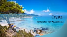  Presentation with coast - PPT layouts featuring mega - beautiful orange beach background and a  colored foreground