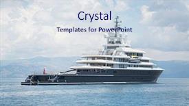  Presentation with luxury yacht - Cool new presentation theme with mega - gigantic big luxury motor boat backdrop and a sky blue colored foreground