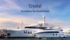  Presentation with luxury yacht - Presentation with mega - large luxury yachts anchored background and a light blue colored foreground