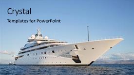  Presentation with luxury yacht - Theme enhanced with mega or super motor yacht background and a light blue colored foreground