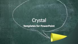  Presentation with restaurant menu black board chalkboard - PPT theme enhanced with mega phone on the black background and a  colored foreground