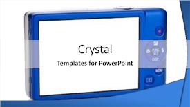  Presentation with rear view mirror - Amazing PPT theme having mega pixels - blue compact camera rear view backdrop and a white colored foreground