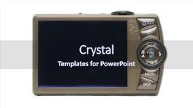  Presentation with white cctv camera on modern - Audience pleasing presentation theme consisting of mega pixels - digital camera lcd screen backdrop and a wine colored foreground