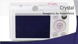  Presentation with digital - Slide deck featuring mega pixels - digital camera rear view isolated background and a white colored foreground