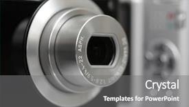  Presentation with camera - Audience pleasing presentation theme consisting of mega pixels - digital compact camera backdrop and a  colored foreground