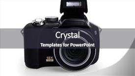  Presentation with white cctv camera on modern - Theme consisting of mega pixels - digital photo camera isolated background and a  colored foreground