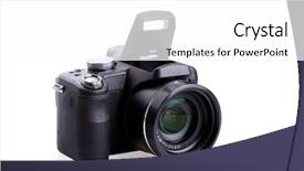  Presentation with white cctv camera on modern - Slides enhanced with mega pixels - digital photo camera isolated background and a white colored foreground