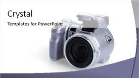  Presentation with white cctv camera on modern - Colorful PPT theme enhanced with mega pixels - digital photo camera isolated backdrop and a  colored foreground