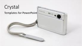  Presentation with digital - PPT theme consisting of mega pixels - small digital camera isolated background and a  colored foreground