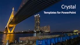  Presentation with bridge over troubled waters - Audience pleasing presentation consisting of mega projects - bhumibol bridge over the chao backdrop and a navy blue colored foreground