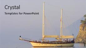  Presentation with luxury yacht - Presentation theme having mega wealth - large luxury yacht background and a light gray colored foreground