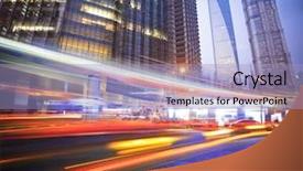  Presentation with megacity - Audience pleasing slides consisting of megacity highway at night backdrop and a light blue colored foreground